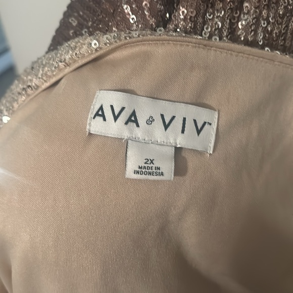 Ava & Viv Sequined Pullover Lined Ombre Dress size 2X - Picture 9 of 10